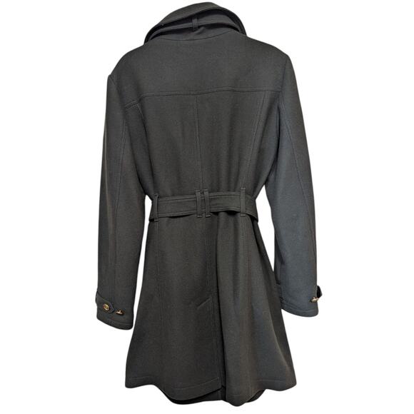 Burberry Brit Green Rushworth Wool Belted Trench Coat Lined 12 - Picture 3 of 6